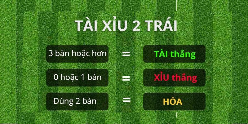 Tài Xỉu 2 trái là gì? Đây là loại kèo phổ biến trên các bảng kèo nhà cái